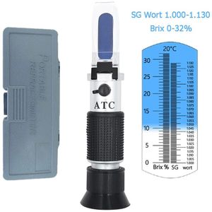 Bier Wort Refractometer Specifieke Zwaartekracht 1.000-1.130 Concentratie Geesten Test Brix 32% Suiker Meter Atc Wijn Refractometers