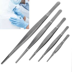5 Maten Getande Pincet Barbecue Rvs Lange Voedseltangen Straight Home Tweezer Tuin Keuken Bbq Tool