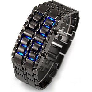 Led Digitale Horloge Mannen Mode Sport Rvs Retro Handen Ketting Mannen Kijken Horloges Mannelijke Klok Montre Femme