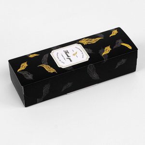 20Pcs Rechthoekige Marbling Kartonnen Geschenkdoos Zwarte Pluim Papier Verpakking Dozen Chirstmas Dank U Cake Chocolade Papier Dozen