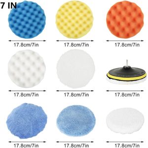 11Pcs 5/7 Inch Auto Buffing Pads Auto Polijsten Spons Pads Kit Waxen Foam Pad Spons Voor Auto Polijstmachine schuren Waxen