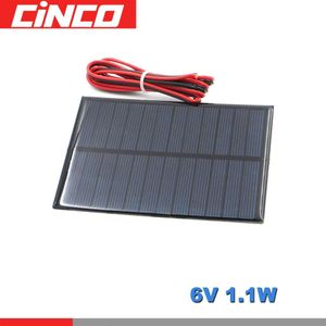Poly Panel Solar monokristallijn Silicium 6V 1.1W met 100cm verlengen kabel DIY Battery Charger Module Mini Solar mobiele draad speelgoed