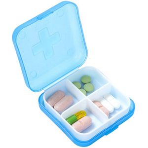 1Pc 4 Roosters Pillendoos 4 Kleuren Pil Geneeskunde Box Houder Organizer Travel Container Case Ring Oorbel Sieraden box Splitter