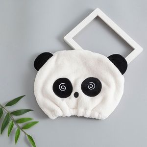 Mode Cutie Panda Droog Haar Cap Microfiber Haar Tulband Water-Absorberende Verdikte Haar Sneldrogende Douche Caps Voor vrouwen Kids