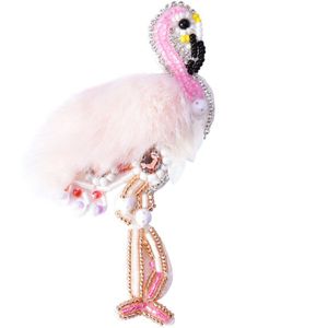 Europa En De Verenigde Staten Overdreven Grote Flamingo Broche Handgemaakte Kralen Lovertjes Broche Accessoires Grensoverschrijdende Gewijd