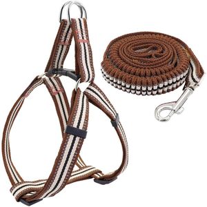 Nylon Reflecterende Dog Harness En Leash Set Voor Medium Grote Honden Wandelen Verstelbare Pet Harnas Met Gestrekte Lead Leash