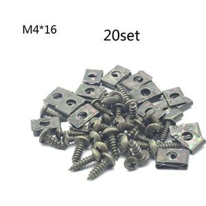 M4/M5 Motorfiets Anti-Roest U-Type Metalen Clips Zelftappende Schroeven Retainer Kit Voor Motorfiets kuip Scooter