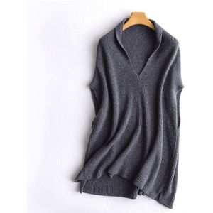 Vrouwen Losse Wol Mix Liberale V-hals Vest Brioche Rib Dikke Trui Vrouwelijke Mouwloze Trui Winter Casual Match Knitwear