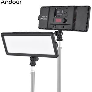 Andoer Super Slim LED Video Light Panel 3200 K-5600 K Bi-Color Dimbare Helderheid met Koud Schoen mount voor Canon Nikon Sony DSLR