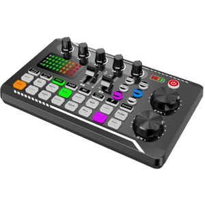 Audio Interface F998 Geluidskaart 3.5Mm Microfoon Webcast Live Usb Geluidskaart Audio Voor Pc Telefoon Computer