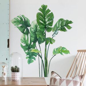 Tropische Plant Bladeren Verwijderbare Mural Muursticker Woonkamer Achtergrond Decal