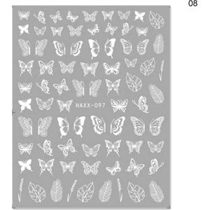 1 Vel Geometrische Patroon 3D Nail Sticker Transfer Mooie Decals Stickers Decoratie Nail Art Accessoires Diy