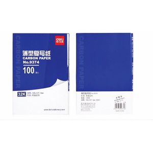 100 Vellen/Set Copy Carbon Papier Dupliceren Papier Dubbelzijdig 32K, kleur Blauw Kantoor School Financiële Schilderen Papier