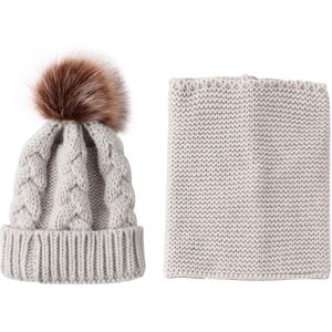 2Pcs Baby Kid Gebreide Muts Goede Flexibele Elasticiteit Acryl Vezels Koreaanse Mode Winter Warm Pure Caps + Sjaals Suits