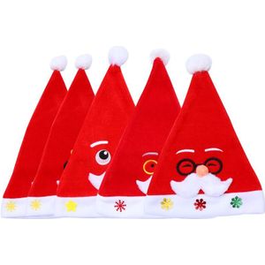 5Pcs Cartoon Hoeden Kerst Hoed Decoratieve Doek Kerstmuts Volwassen Geborduurde Set Festival Decoraties Voor Vrouwen Mannen Volwassenen