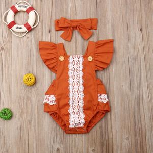 Pasgeboren Baby Baby Girl Zomer Ruches Romper Bodysuit Jumpsuit/Jurk Outfit