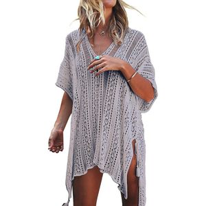 Vrouwen Korte Mouw Cover Up Dames Beachwear Badmode Bikini Cover Up Kaftan Zomer Kwasten Jurk Boho Badmode Jurk