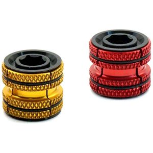 2 Stuks Aluminium Fiets Headset Expander Plug Voor 28.6Mm 1 1/8 Inch Stuurbuis Carbon Vork Headsets Stekkers, gold & Red