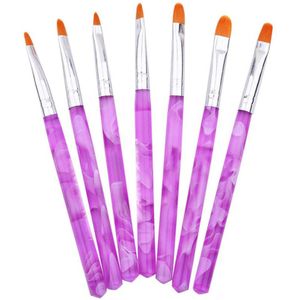 7 stks/set Nail Art Brush Pennen Acryl Nail Penselen UV Gel Nail Polish Schilderen Tekenen Penselen Set Manicure Gereedschap Kit