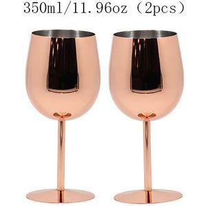 350 Ml/550 Ml Rose Gold Rvs Wijnglas Drinkbeker Champagne Goblet Bar Keuken Gereedschap Feestartikelen