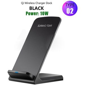 Brorikoy 10W Wireless Charging Stand Houder Qi Inductie Oplader Voor Samsung S20 S10 Note 9 8 Voor Iphone 12 11 Pro X Xs Max Xr