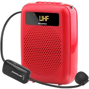 Uhf Draadloze Megafoon Met Microfoon Bluetooth Scherm Radio Antenne Draagbare 12W Voice Versterker 2400Mah Headset Mic