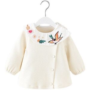 Baby Meisjes Kleding Pasgeboren Baby Vogel Borduren Baby Meisjes Lange Mouwen Tops Outfits Meisjes Blouses 0-2Y