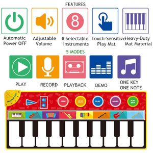 148X60 Cm Elektronische Multifunctionele Muziek Piano Baby Speelkleed 8 Instrument Combinaties Musical Mat Onderwijs Speelgoed Kinderen Kids
