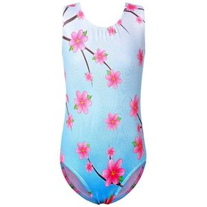 Baohulu 3-12Y Meisjes Print Gymnastiek Turnpakje Glitter Tank Voor Kids Kinderen Ballet Dans Jumpsuit Tieners Atleten Schaatsen Turnpakje