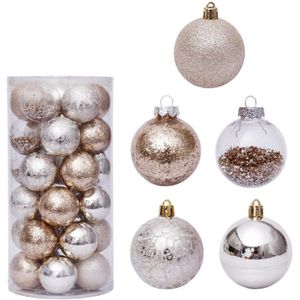 30Pcs 6Cm Kerstballen Decoratie Gouden Transparante Opknoping Xmas Boom Ornamenten Wedding Party Home Decor Jaar Cadeau