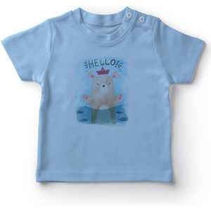 Angemiel Baby Aquatic Waardoor De Nod Beer Baby Boy T-shirt Blauw