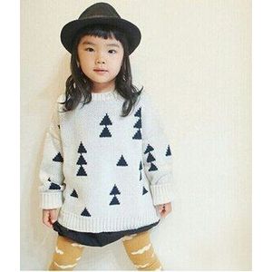 KINDEREN Jongen Meisjes Trui Dikke Driehoek Vintage Truien Stijl Baby Meisjes Kleding Jumper Lente Herfst Kids Kostuum