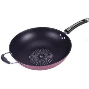 Wok Non-stick Pan Met Minder Rook 30cm32cm34cm Verdikte Minder Olie Wok Gas Inductie Fornuis Universele Pot Non Stick pan