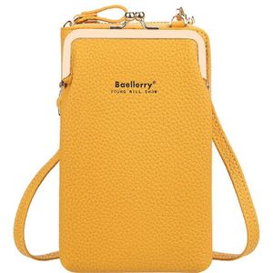 PU Leather Travel Portable Phone Bag for iPhone 12 for Samsung Galaxy S20 Shoulder Bag Brand Ladies Crossbody Bag