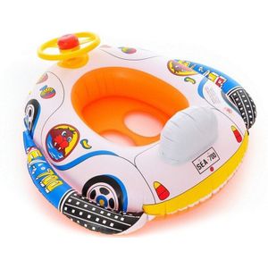 Leuke Baby Opblaasbaar Zwembad Ring Seat Drijvende Auto Vorm Boot Aid Trainer Met Wiel Hoorn Pak YS-BUY