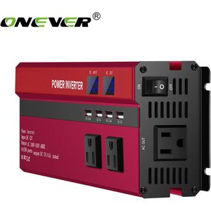 Onever 4000W/5000W Solar Auto Omvormer DC12/24V Om AC110/220V Gemodificeerde sinus Converter Digitale Display 4 Usb Interfaces