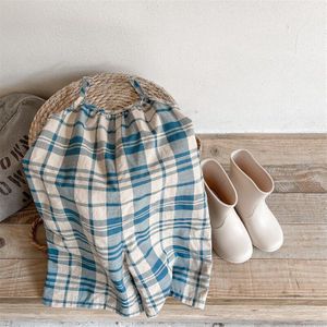Meisjes Plaids Jumpsuit Outfits Jarretel Riem Broek Zomer Peuter Kinderen Kleding Losse Rompertjes Broek