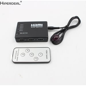 Hiperdeal 5 Port 1080P Video Hdmi Switch Switcher Splitter Voor Hdtv Dvd PS3 + Ir-afstandsbediening