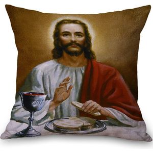 Christian Cross Jezus Hemel Hals Body Kussensloop Linnen Bed Reizen Kussens Cover Couch Zitkussen Sierkussen Home Decor