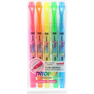 5Pcs Uni Markeerstift Propus Venster Dubbelzijdig Pastel Marker 4.0 Mm/6 Mm PUS-102T Dubbele-hoofd Kawaii Student Briefpapier