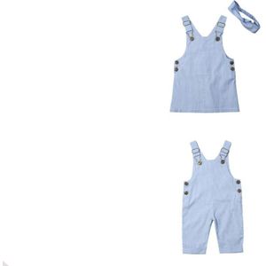 Pudcoco Lente Herfst Leuke Gestreepte Baby Kids Jongens Meisjes Peuter Denim Jeans Overalls Jurk Rok Kleding 0-24 maanden