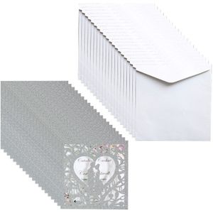 20 Stks/set Trouwkaarten Kaarten Glitter Hollow Wenskaart Nodigen Envelop Q6PE