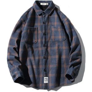 Markyi Winterwarm Flanel Plaid Jurk Shirts Voor Mannen Katoen Lange Mouwen Casual Slim Fit Camisa Sociale Shirts Pocket