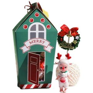 20Pcs Kerst Gingerhouse Party Paper Favour Candy Sweets Bag Xmas Dozen Papier Festival Cadeaupapier Supplies Diy