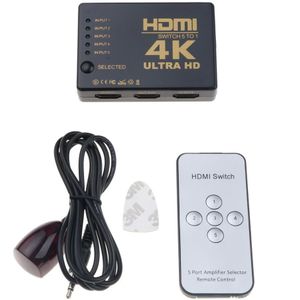 Kebidu Ultra Hd 4K Hdmi Splitter 1X5 Poort 3D 4K * 2K Video Hdmi Switch switcher Hdmi 1 Input 5 Uitgang Hub Met Ir Afstandsbediening