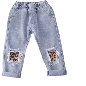 Meisjes Jeans Kids Luipaard Patroon Jeans Lente Herfst Kinderen Broek Casual Trouses Baby Meisjes Jeans