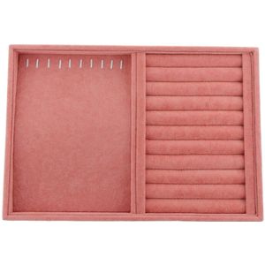 Roze Fluwelen Stapelbaar Sieraden Lade Showcase Ketting Studs Display Organizer