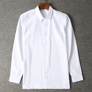 Koreaanse Mannen Shirt Oversize Revers Kraag Single Breasted Button Up Shirt Mannen Tops Streetwear Solid Lange Mouwen Wit Casual Shirts
