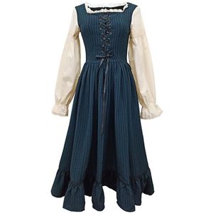 Vintage Victoriaanse Jurk Paleis Kant Vierkante Kraag Bandage Kawaii Girl Sweet Lolita Jurk Nep Twee Stukken Gothic Lolita Op Loli