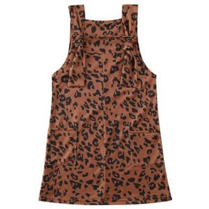 Kinderen Overalls Leuke Peuter Kid Baby Meisje Luipaard Print Bib Jurk Beugel Rok Katoen Pocket Zomer Mouwloze